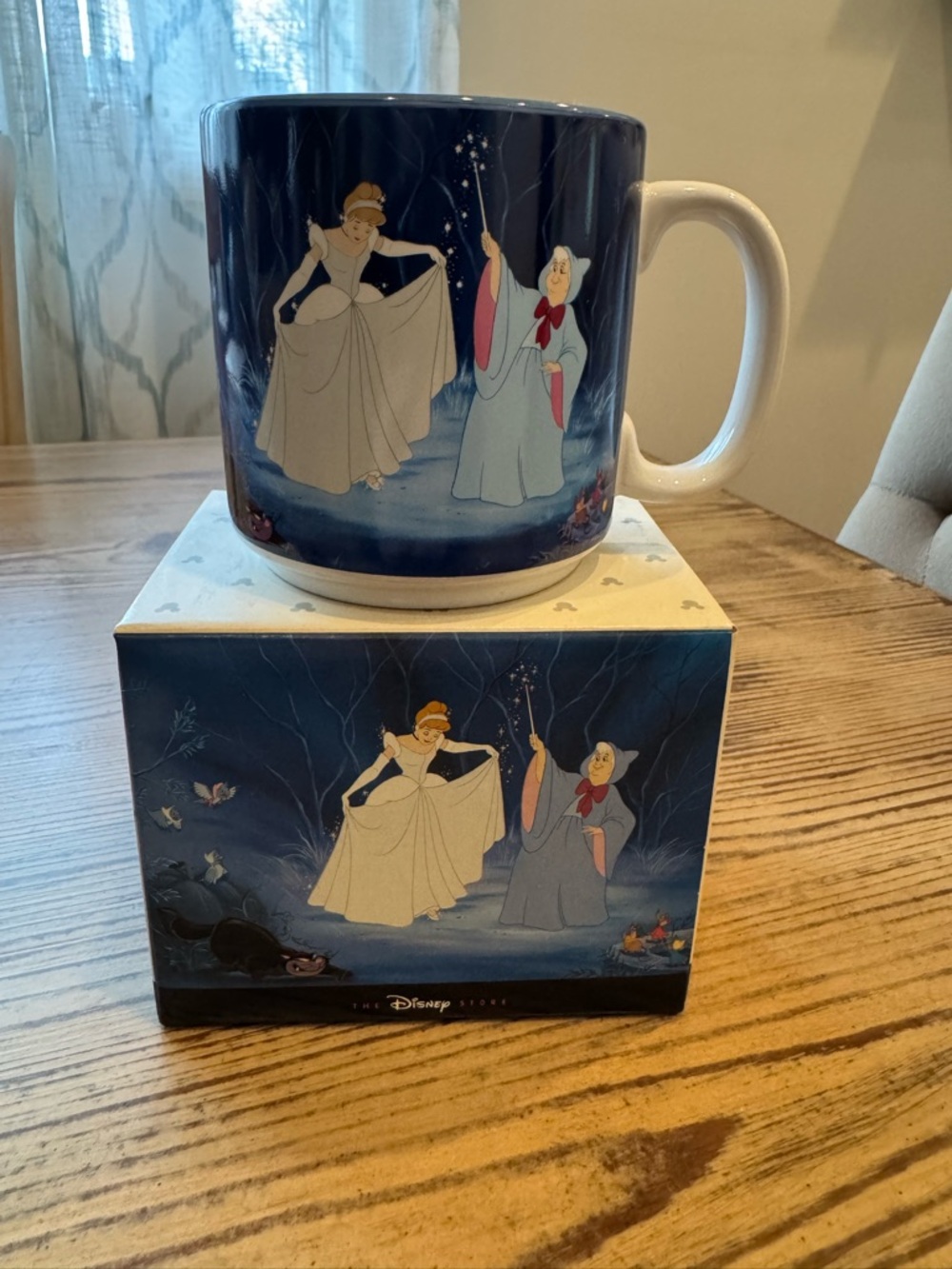 NIB Disney Cinderella fairy godmother & carriage mug